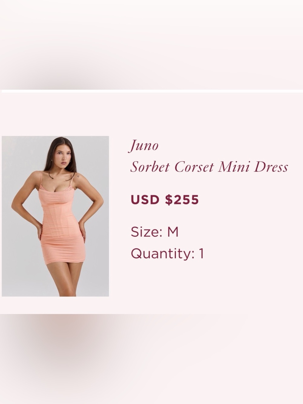 House of CB Peach Corset Mini Dress